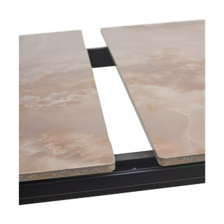 Стол КОРНЕР (CORNER) 120 цвет АМБЕР ЖАДЕ (GLOSS AMBER JADE SOLID CERAMIC) / ЧЕРНЫЙ, ®DISAUR