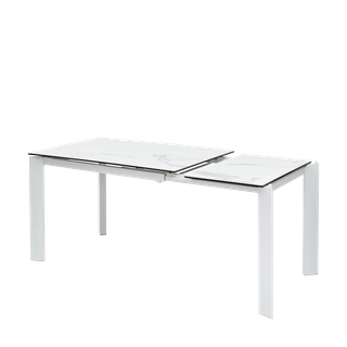 Стол КОРНЕР (CORNER) 120 цвет БЕЛЫЙ МРАМОР (HIGH GLOSS STATUARIO) керамика, стекло/ БЕЛЫЙ, ®DISAUR