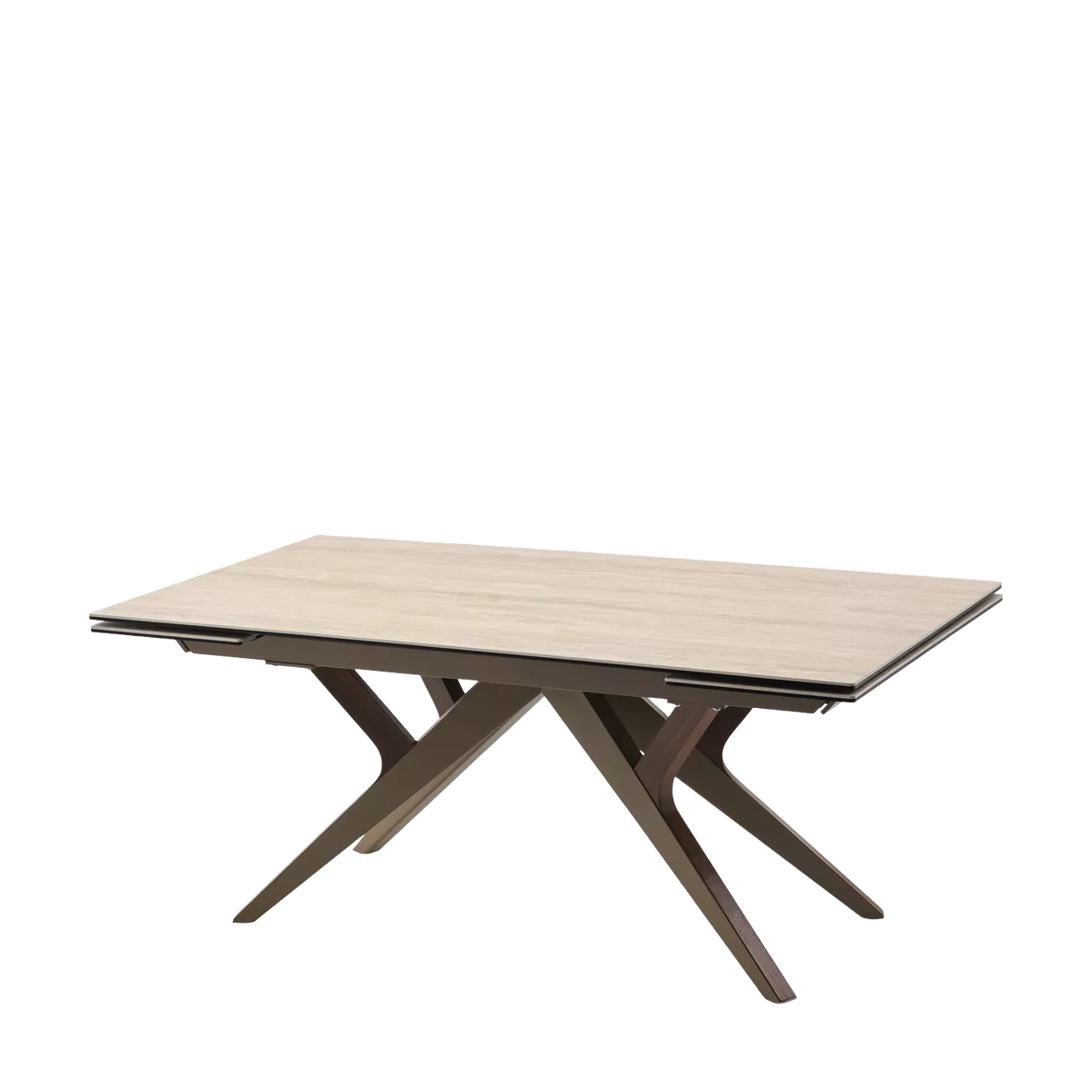 Стол КОСТА (COSTA) 180 ТРАВЕРТИН (MATTE SPANISH TRAVERTINE) керамика/ Латте / Орех натур, ®DISAUR