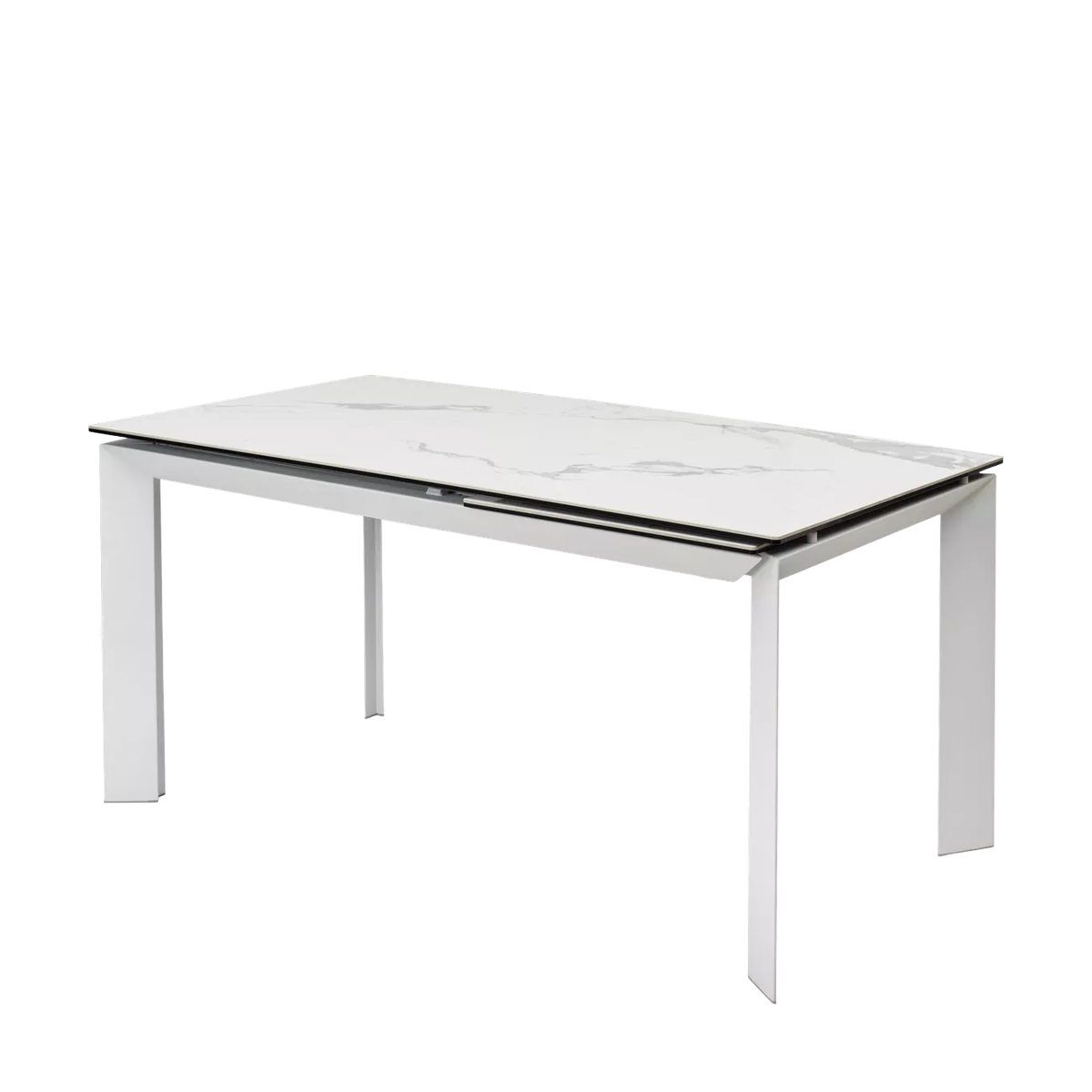 Стол КРЕМОНА (CREMONA) 140 цвет БЕЛЫЙ МРАМОР ГЛЯНЦ (HIGH GLOSS STATUARIO), керамика/ БЕЛЫЙ, ®DISAUR