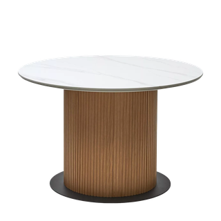 Стол МЕСА (MESA) D120 цвет БЕЛЫЙ МРАМОР M326 / ДУБ, ®DISAUR