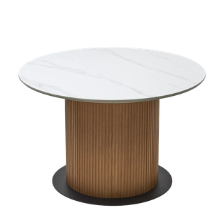 Стол МЕСА (MESA) D120 цвет БЕЛЫЙ МРАМОР M326 / ДУБ, ®DISAUR