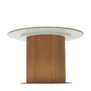 Стол МЕСА (MESA) D120 цвет БЕЛЫЙ МРАМОР M326 / ДУБ, ®DISAUR