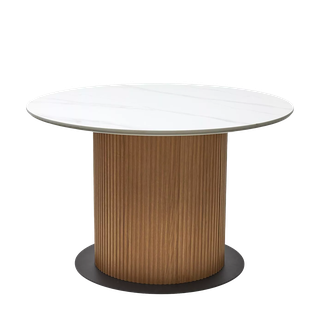 Стол МЕСА (MESA) D120 цвет БЕЛЫЙ МРАМОР M326 / ДУБ, ®DISAUR