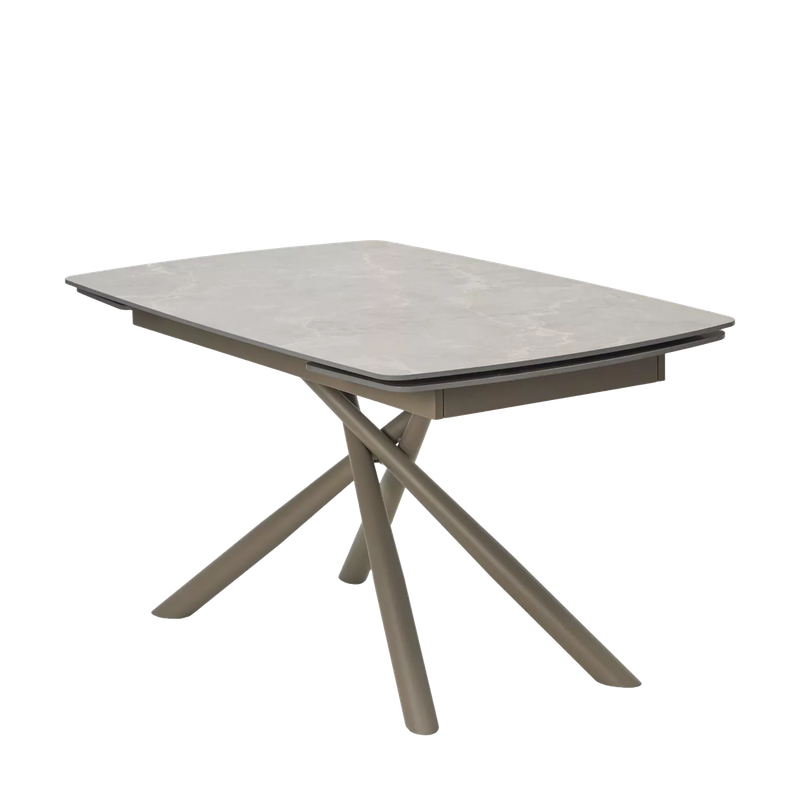 Стол РИВОЛИ (RIVOLI) 140 цвет ЛАТТЕ МАТОВЫЙ (MATT LATTE STONE SOLID CERAMIC) / ТАУПЕ, ®DISAUR
