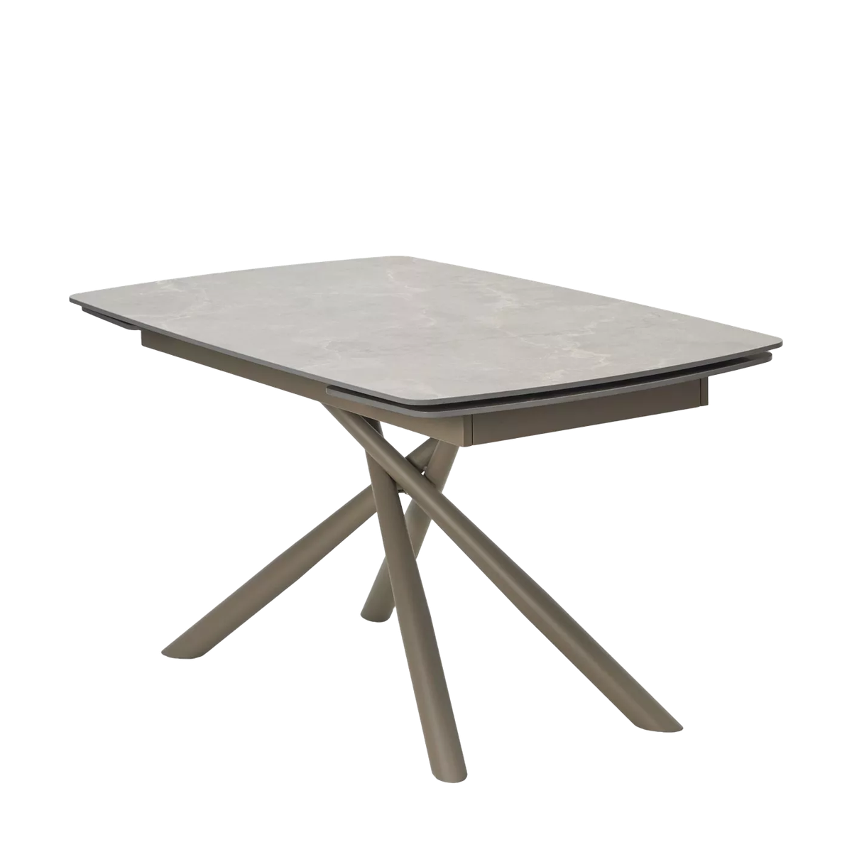 Стол РИВОЛИ (RIVOLI) 140 цвет ЛАТТЕ МАТОВЫЙ (MATT LATTE STONE SOLID CERAMIC) / ТАУПЕ, ®DISAUR