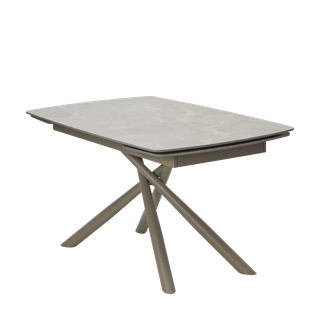 Стол РИВОЛИ (RIVOLI) 140 цвет ЛАТТЕ МАТОВЫЙ (MATT LATTE STONE SOLID CERAMIC) / ТАУПЕ, ®DISAUR