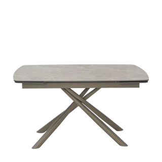 Стол РИВОЛИ (RIVOLI) 140 цвет ЛАТТЕ МАТОВЫЙ (MATT LATTE STONE SOLID CERAMIC) / ТАУПЕ, ®DISAUR