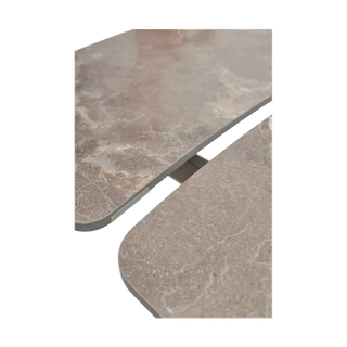 Стол РИВОЛИ (RIVOLI) 140 цвет ЛАТТЕ МАТОВЫЙ (MATT LATTE STONE SOLID CERAMIC) / ТАУПЕ, ®DISAUR