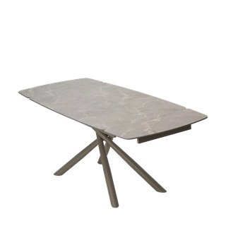 Стол РИВОЛИ (RIVOLI) 140 цвет ЛАТТЕ МАТОВЫЙ (MATT LATTE STONE SOLID CERAMIC) / ТАУПЕ, ®DISAUR