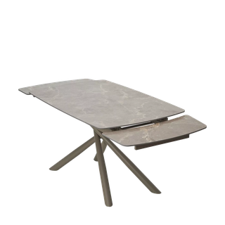 Стол РИВОЛИ (RIVOLI) 140 цвет ЛАТТЕ МАТОВЫЙ (MATT LATTE STONE SOLID CERAMIC) / ТАУПЕ, ®DISAUR