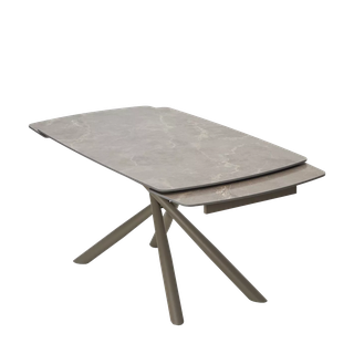 Стол РИВОЛИ (RIVOLI) 140 цвет ЛАТТЕ МАТОВЫЙ (MATT LATTE STONE SOLID CERAMIC) / ТАУПЕ, ®DISAUR