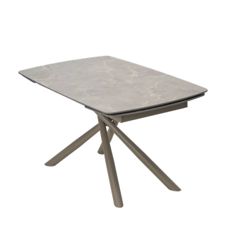 Стол РИВОЛИ (RIVOLI) 140 цвет ЛАТТЕ МАТОВЫЙ (MATT LATTE STONE SOLID CERAMIC) / ТАУПЕ, ®DISAUR