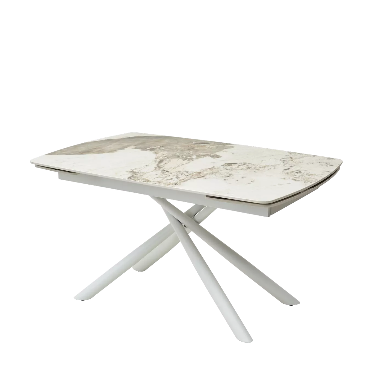 Стол РИВОЛИ (RIVOLI) 140 цвет ПАНДОРА (GLOSS LUXURY PANDORA SOLID CERAMIC) / БЕЛЫЙ, ®DISAUR