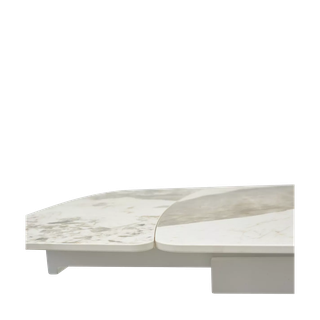 Стол РИВОЛИ (RIVOLI) 140 цвет ПАНДОРА (GLOSS LUXURY PANDORA SOLID CERAMIC) / БЕЛЫЙ, ®DISAUR