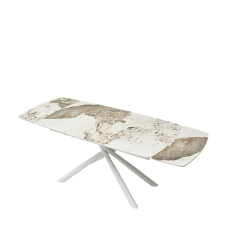 Стол РИВОЛИ (RIVOLI) 140 цвет ПАНДОРА (GLOSS LUXURY PANDORA SOLID CERAMIC) / БЕЛЫЙ, ®DISAUR