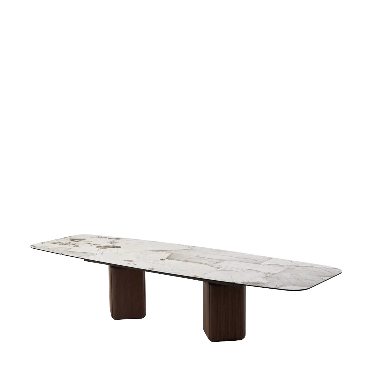 Стол ТЕРРА (TERRA) 240-360 Бежевый мрамор TL-331, испанская керамика / орех, ®DISAUR