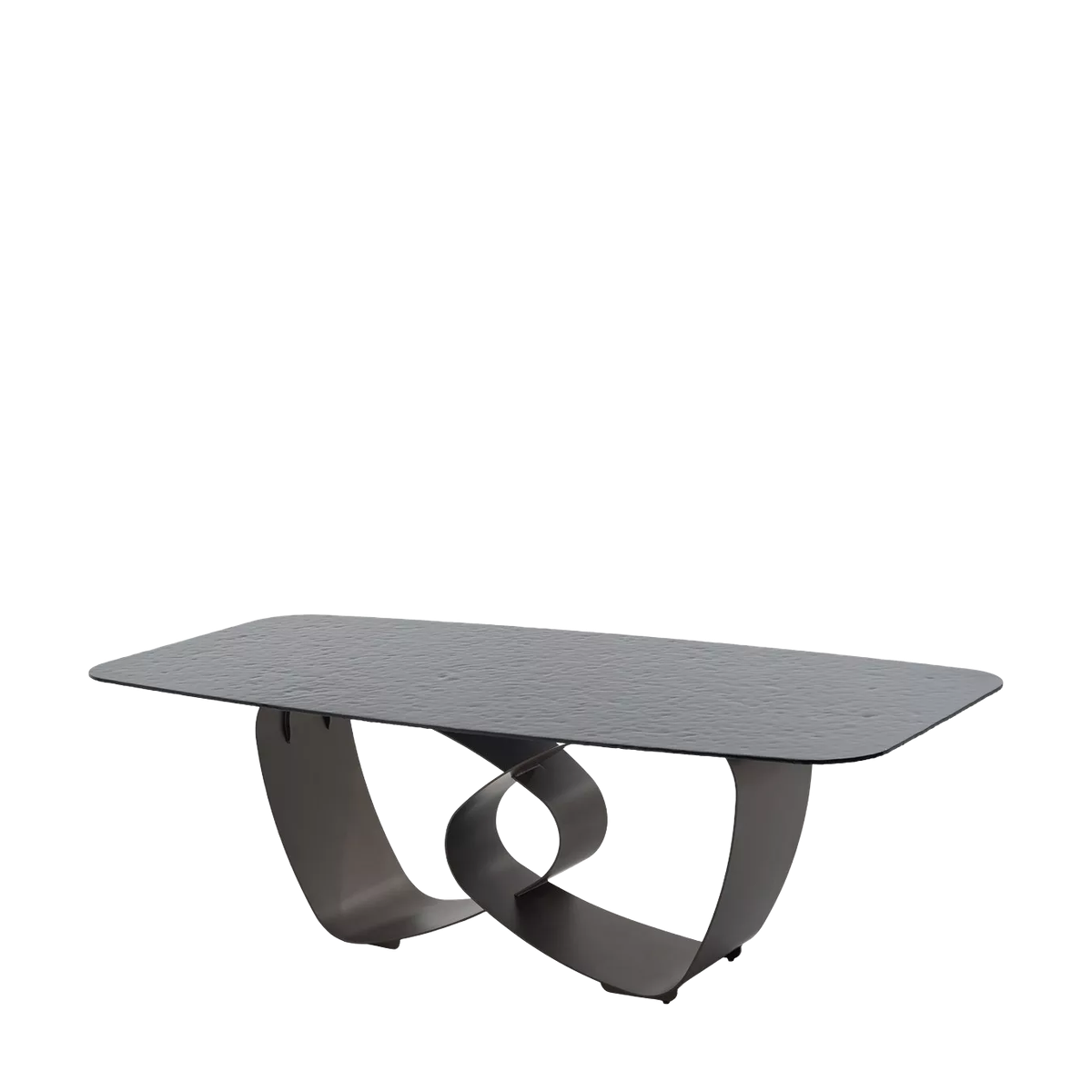 Стол ТОВЕ (TOVE) 240 цвет ЧЕРНЫЙ (GREY), стекло BUBBLE / Шоколадное золото ®DISAUR