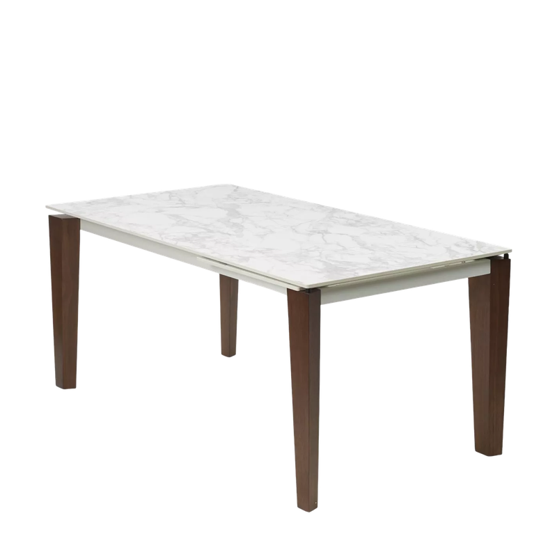 Стол ЭЗМИР (ESMIR) 180 цвет АРАБЕСКАТО (MATTE ARABESCATO SOLID CERAMIC) / ОРЕХ, ®DISAUR