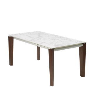 Стол ЭЗМИР (ESMIR) 180 цвет АРАБЕСКАТО (MATTE ARABESCATO SOLID CERAMIC) / ОРЕХ, ®DISAUR