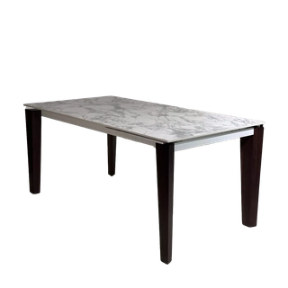 Стол ЭЗМИР (ESMIR) 180 цвет АРАБЕСКАТО (MATTE ARABESCATO SOLID CERAMIC) / ОРЕХ, ®DISAUR