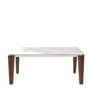 Стол ЭЗМИР (ESMIR) 180 цвет АРАБЕСКАТО (MATTE ARABESCATO SOLID CERAMIC) / ОРЕХ, ®DISAUR