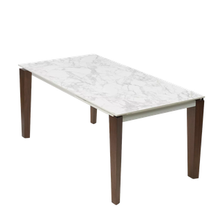Стол ЭЗМИР (ESMIR) 180 цвет АРАБЕСКАТО (MATTE ARABESCATO SOLID CERAMIC) / ОРЕХ, ®DISAUR