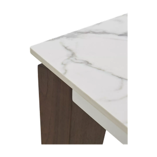 Стол ЭЗМИР (ESMIR) 180 цвет АРАБЕСКАТО (MATTE ARABESCATO SOLID CERAMIC) / ОРЕХ, ®DISAUR
