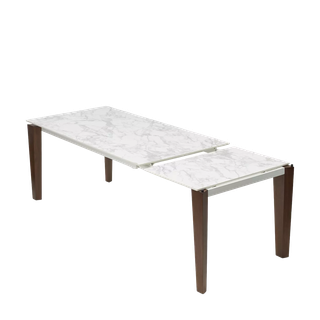 Стол ЭЗМИР (ESMIR) 180 цвет АРАБЕСКАТО (MATTE ARABESCATO SOLID CERAMIC) / ОРЕХ, ®DISAUR