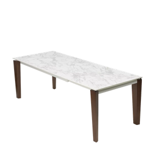 Стол ЭЗМИР (ESMIR) 180 цвет АРАБЕСКАТО (MATTE ARABESCATO SOLID CERAMIC) / ОРЕХ, ®DISAUR