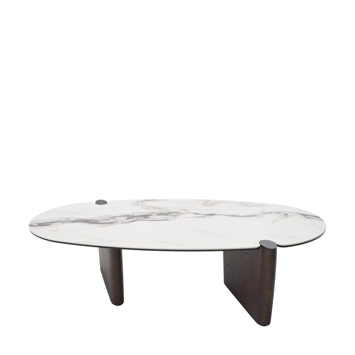 Стол кофейный АРН (ARN) цвет FENDI WHITE керамика на стекле/массив/ МДФ, дубовый шпон ®DISAUR