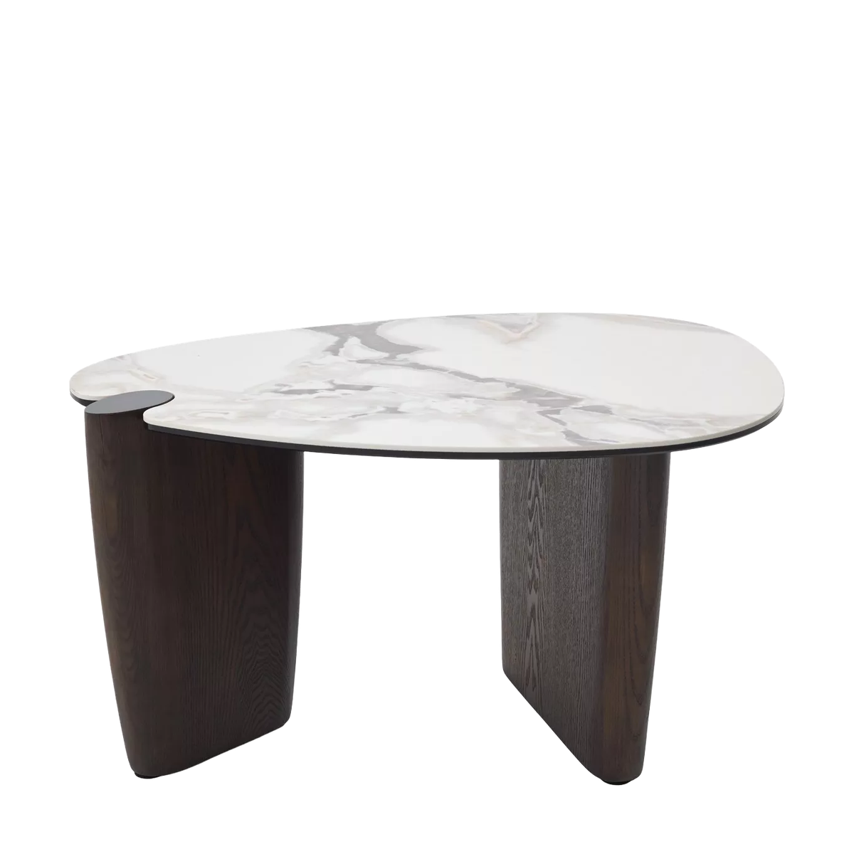 Стол кофейный ДЭГ (DAG) цвет FENDI WHITE керамика на стекле/массив/ МДФ, дубовый шпон ®DISAUR