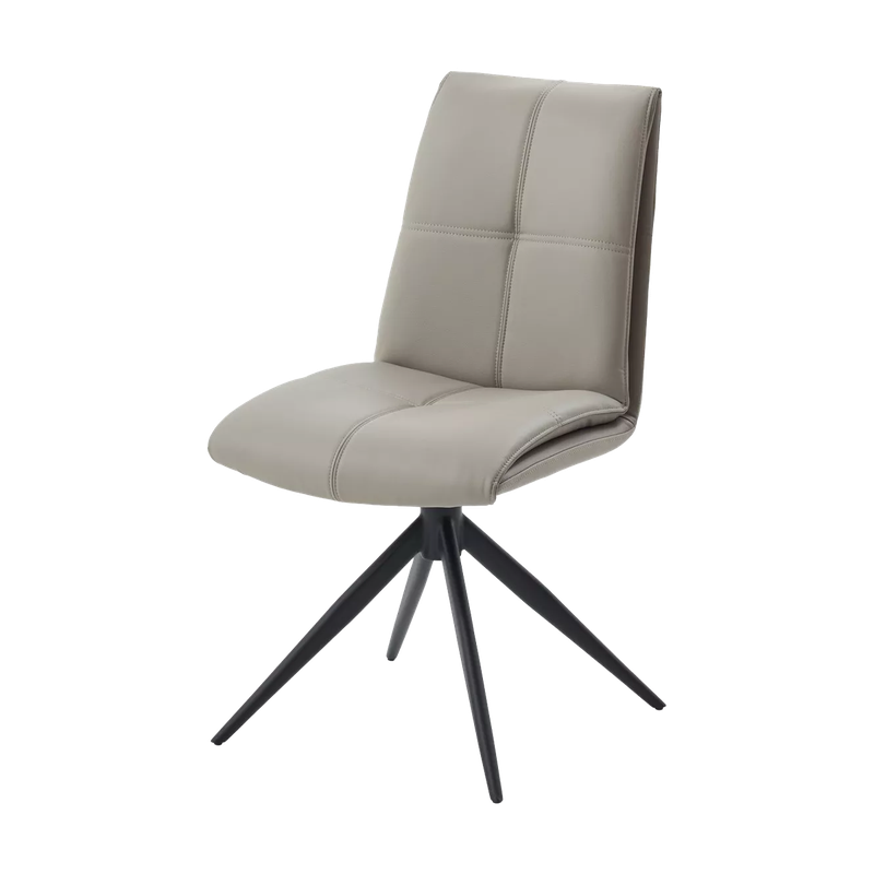 Стул ВИГГЕ (VIGGE) 360 град. поворот. HF017-11 / HF017-12 Бежевый, экокожа / Черный каркас, ®DISAUR