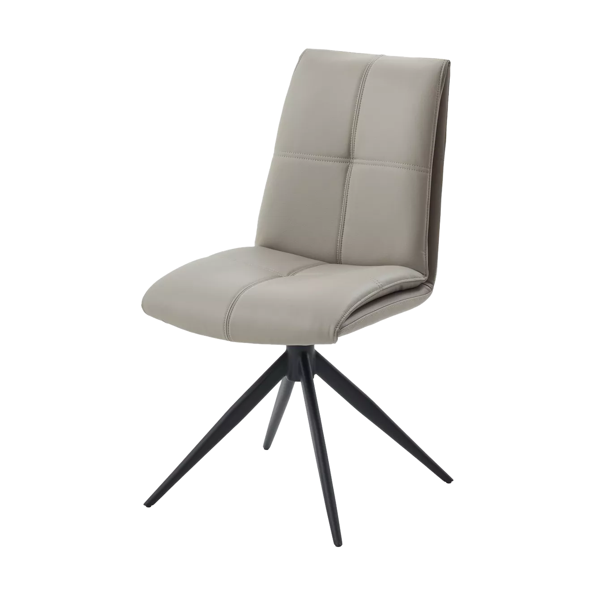 Стул ВИГГЕ (VIGGE) 360 град. поворот. HF017-11 / HF017-12 Бежевый, экокожа / Черный каркас, ®DISAUR