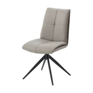 Стул ВИГГЕ (VIGGE) 360 град. поворот. HF017-11 / HF017-12 Бежевый, экокожа / Черный каркас, ®DISAUR