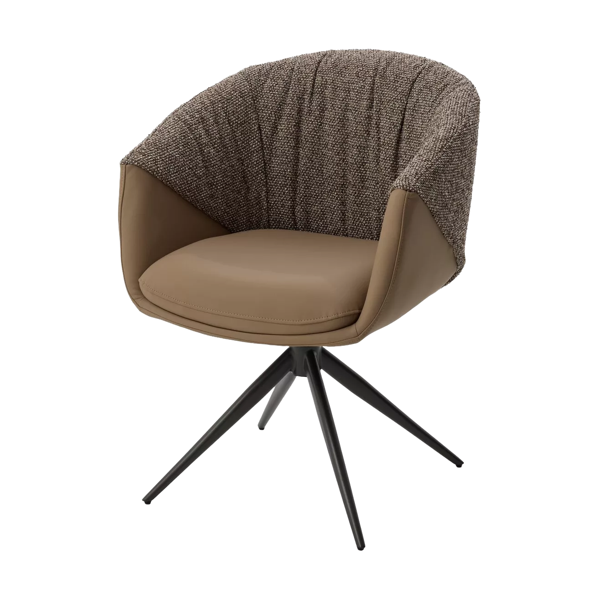 Стул ГИССЕН (GISSEN) 360 град, цвет КОФЕ HP032-08A PU / V885-1, ткань/ экокожа/ ТЕМНО-СЕРЫЙ, ®DISAUR