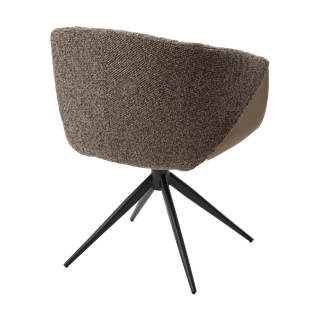 Стул ГИССЕН (GISSEN) 360 град, цвет КОФЕ HP032-08A PU / V885-1, ткань/ экокожа/ ТЕМНО-СЕРЫЙ, ®DISAUR