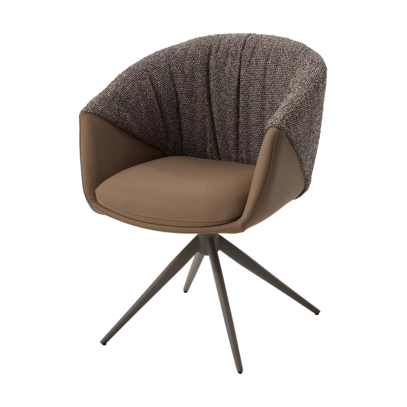 Стул ГИССЕН (GISSEN) 360 град., цвет КОФЕ HP032-08A PU / V885-1, экокожа / ткань / ЛАТТЕ, ®DISAUR