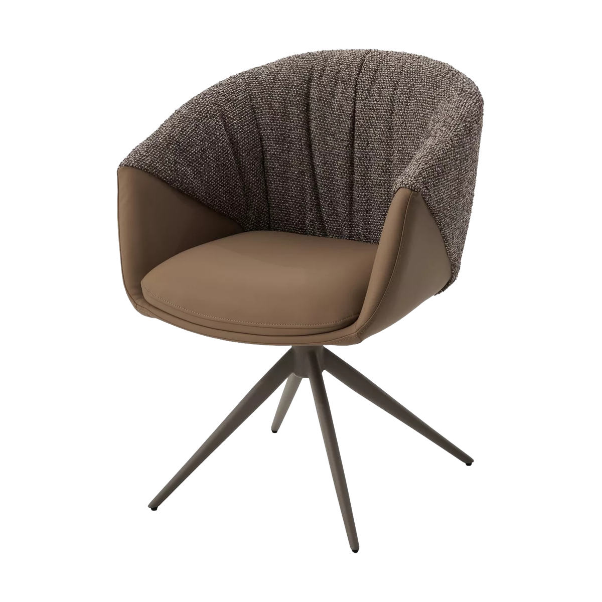 Стул ГИССЕН (GISSEN) 360 град., цвет КОФЕ HP032-08A PU / V885-1, экокожа / ткань / ЛАТТЕ, ®DISAUR