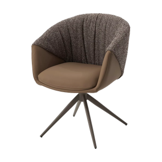 Стул ГИССЕН (GISSEN) 360 град., цвет КОФЕ HP032-08A PU / V885-1, экокожа / ткань / ЛАТТЕ, ®DISAUR