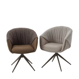 Стул ГИССЕН (GISSEN) 360 град., цвет КОФЕ HP032-08A PU / V885-1, экокожа / ткань / ЛАТТЕ, ®DISAUR
