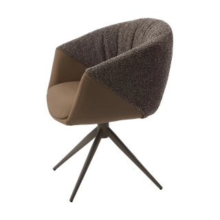 Стул ГИССЕН (GISSEN) 360 град., цвет КОФЕ HP032-08A PU / V885-1, экокожа / ткань / ЛАТТЕ, ®DISAUR