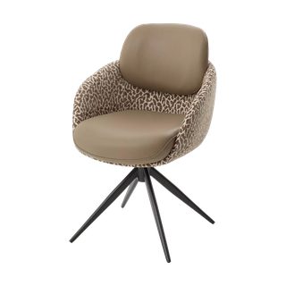 Стул ГРЕЙС (GRACE) 360 град цвет ТЕМНЫЙ ЛАТТЕ 36-14/ HUNTER-400, экокожа/ткань/ ТЕМНО-СЕРЫЙ, ®DISAUR