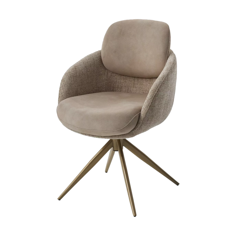 Стул ГРЕЙС (GRACE) 360 град. цвет БЕЖЕВЫЙ PENA-120 / G1229-3, ткань / ШАМПАНЬ каркас, ®DISAUR