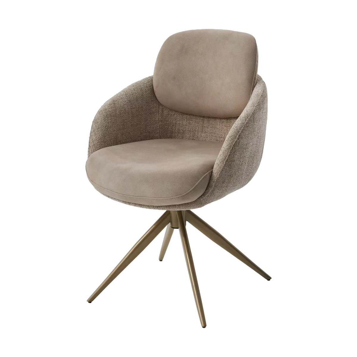 Стул ГРЕЙС (GRACE) 360 град. цвет БЕЖЕВЫЙ PENA-120 / G1229-3, ткань / ШАМПАНЬ каркас, ®DISAUR