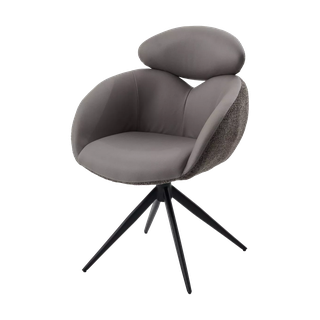 Стул ГУННАР (GUNNAR) 360 град, цвет СЕРЫЙ VEGA-88 / MIAMI-459, ткань / ЧЕРНЫЙ каркас, ®DISAUR