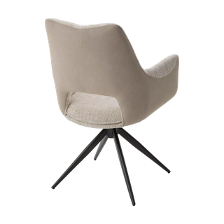 Стул ДАВЕН (DAVEN) 360 град, цвет КРЕМОВЫЙ RIELY-111 / G1038-10, ткань / ТЕМНО-СЕРЫЙ каркас, ®DISAUR
