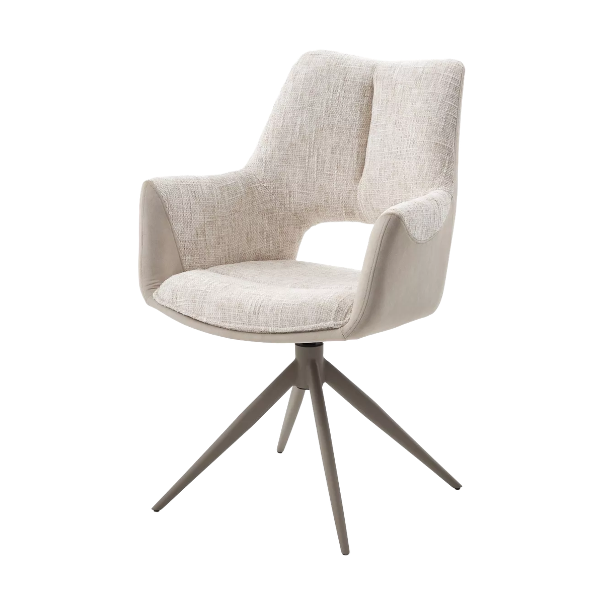 Стул ДАВЕН (DAVEN) 360 град, цвет КРЕМОВЫЙ RIELY-111 / G1038-101, ткань / ЛАТТЕ каркас, ®DISAUR