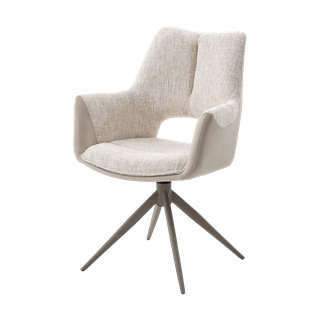 Стул ДАВЕН (DAVEN) 360 град, цвет КРЕМОВЫЙ RIELY-111 / G1038-101, ткань / ЛАТТЕ каркас, ®DISAUR