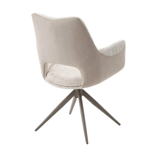 Стул ДАВЕН (DAVEN) 360 град, цвет КРЕМОВЫЙ RIELY-111 / G1038-101, ткань / ЛАТТЕ каркас, ®DISAUR